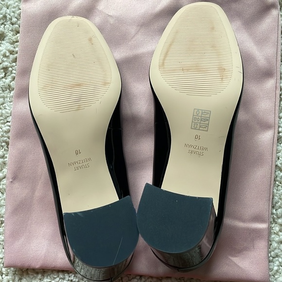 New condition Stuart Weitzman Holly shiny patent block heels - Picture 5 of 6
